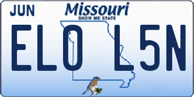 MO license plate EL0L5N