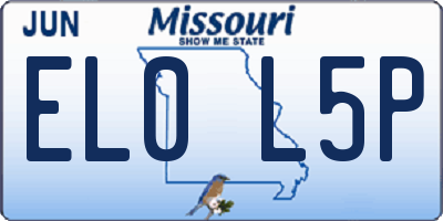 MO license plate EL0L5P