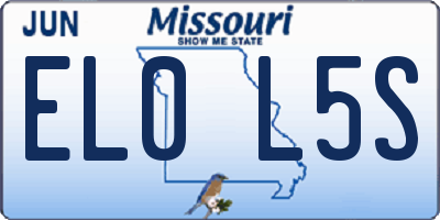 MO license plate EL0L5S