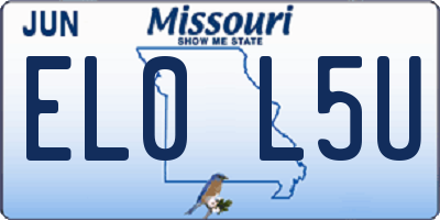 MO license plate EL0L5U