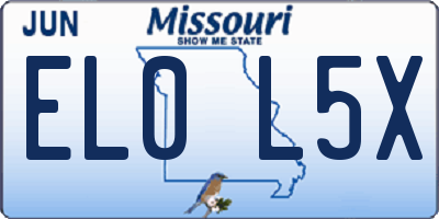 MO license plate EL0L5X