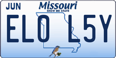 MO license plate EL0L5Y