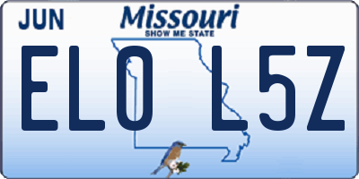 MO license plate EL0L5Z