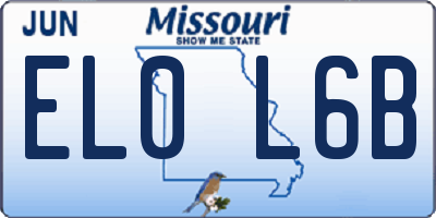 MO license plate EL0L6B