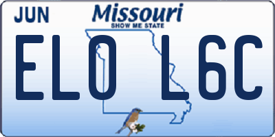 MO license plate EL0L6C