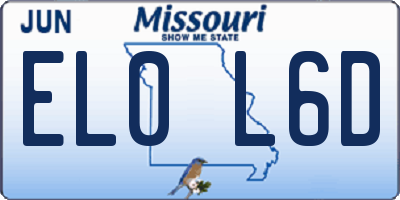 MO license plate EL0L6D