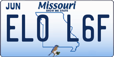 MO license plate EL0L6F