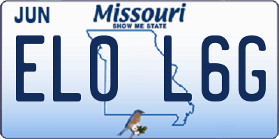 MO license plate EL0L6G
