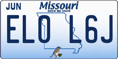 MO license plate EL0L6J