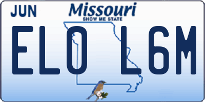 MO license plate EL0L6M