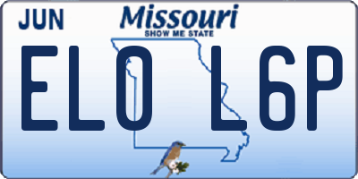 MO license plate EL0L6P