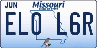 MO license plate EL0L6R