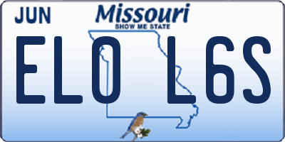 MO license plate EL0L6S