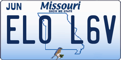 MO license plate EL0L6V
