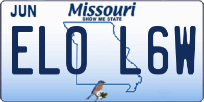 MO license plate EL0L6W