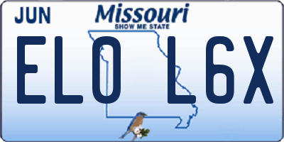 MO license plate EL0L6X