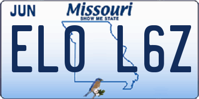 MO license plate EL0L6Z