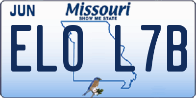 MO license plate EL0L7B