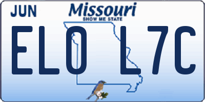 MO license plate EL0L7C