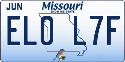 MO license plate EL0L7F