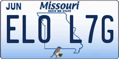 MO license plate EL0L7G