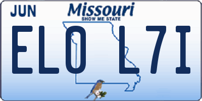 MO license plate EL0L7I