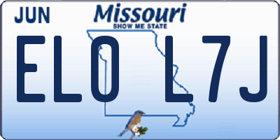 MO license plate EL0L7J