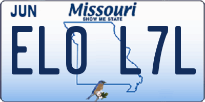 MO license plate EL0L7L