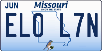 MO license plate EL0L7N