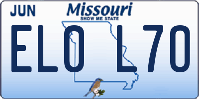 MO license plate EL0L7O