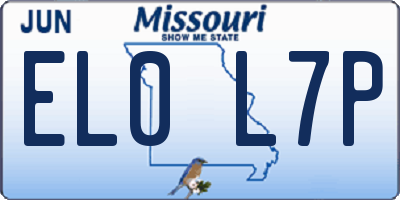 MO license plate EL0L7P