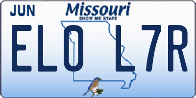 MO license plate EL0L7R