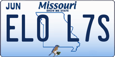 MO license plate EL0L7S
