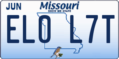 MO license plate EL0L7T