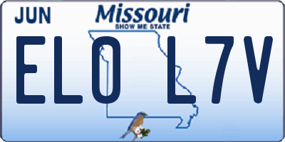 MO license plate EL0L7V