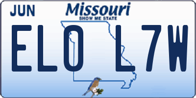 MO license plate EL0L7W
