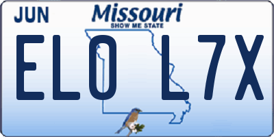 MO license plate EL0L7X
