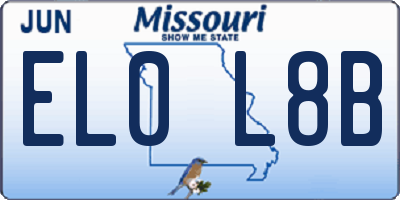 MO license plate EL0L8B