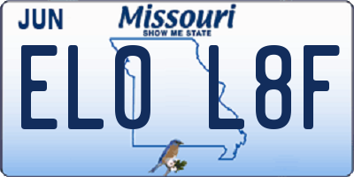 MO license plate EL0L8F
