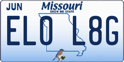 MO license plate EL0L8G