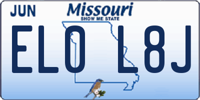 MO license plate EL0L8J