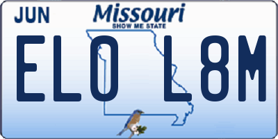 MO license plate EL0L8M