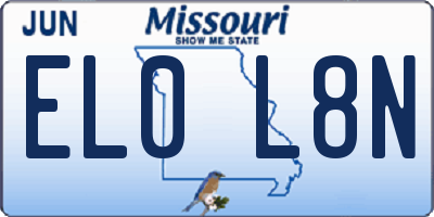 MO license plate EL0L8N