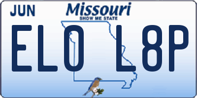 MO license plate EL0L8P