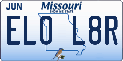 MO license plate EL0L8R