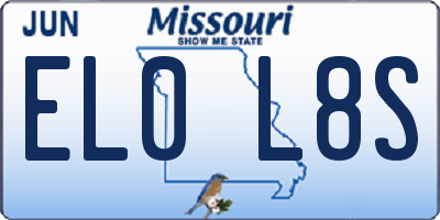 MO license plate EL0L8S