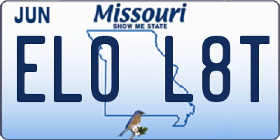 MO license plate EL0L8T