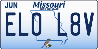 MO license plate EL0L8V