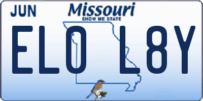 MO license plate EL0L8Y