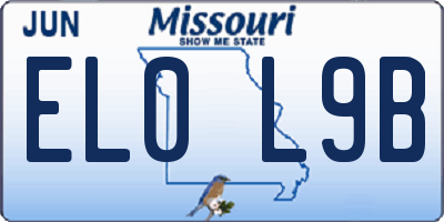 MO license plate EL0L9B